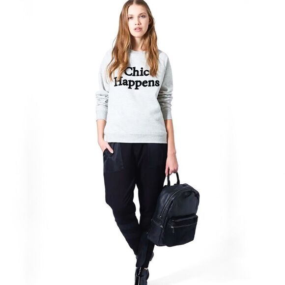 Topshop Chic Happens Raglan Sleeve Sweatshirt - Picture 1 of 6